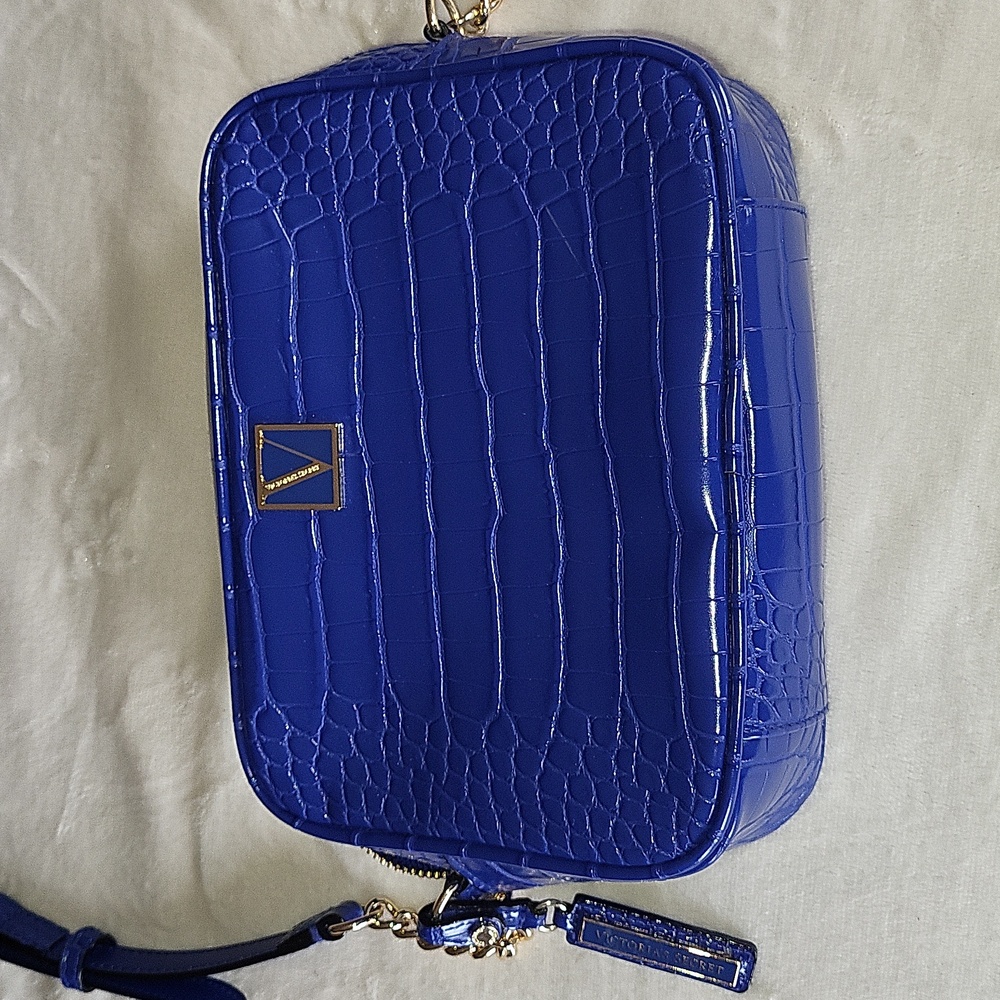 Victoria's Secret blue croc crossbody bag small